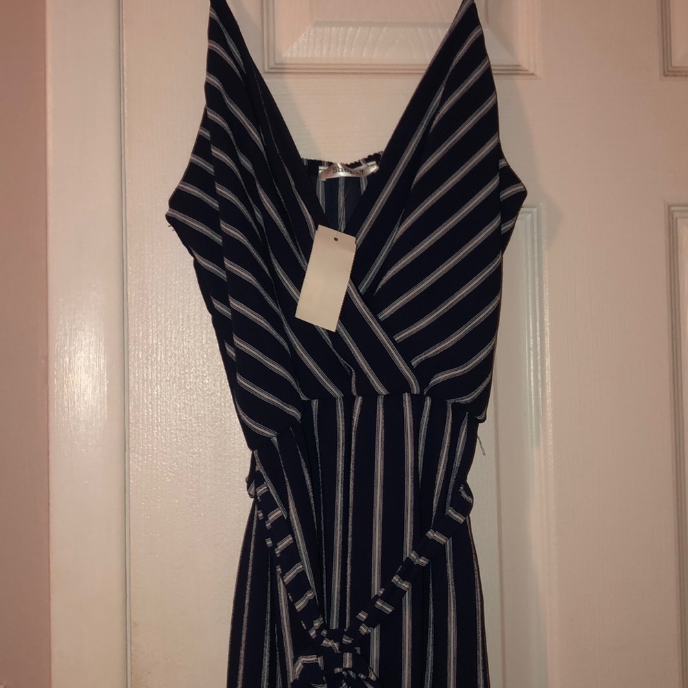 Blue striped jumpsuit